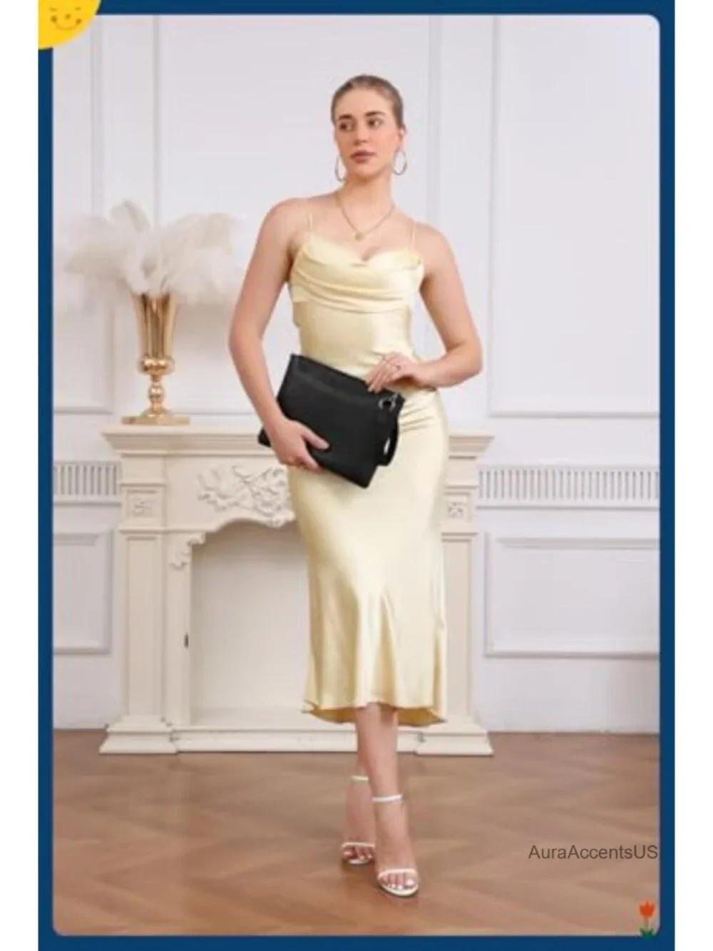 Large Envelope Clutch Evening Bag with Wristlet Strap PU Leather